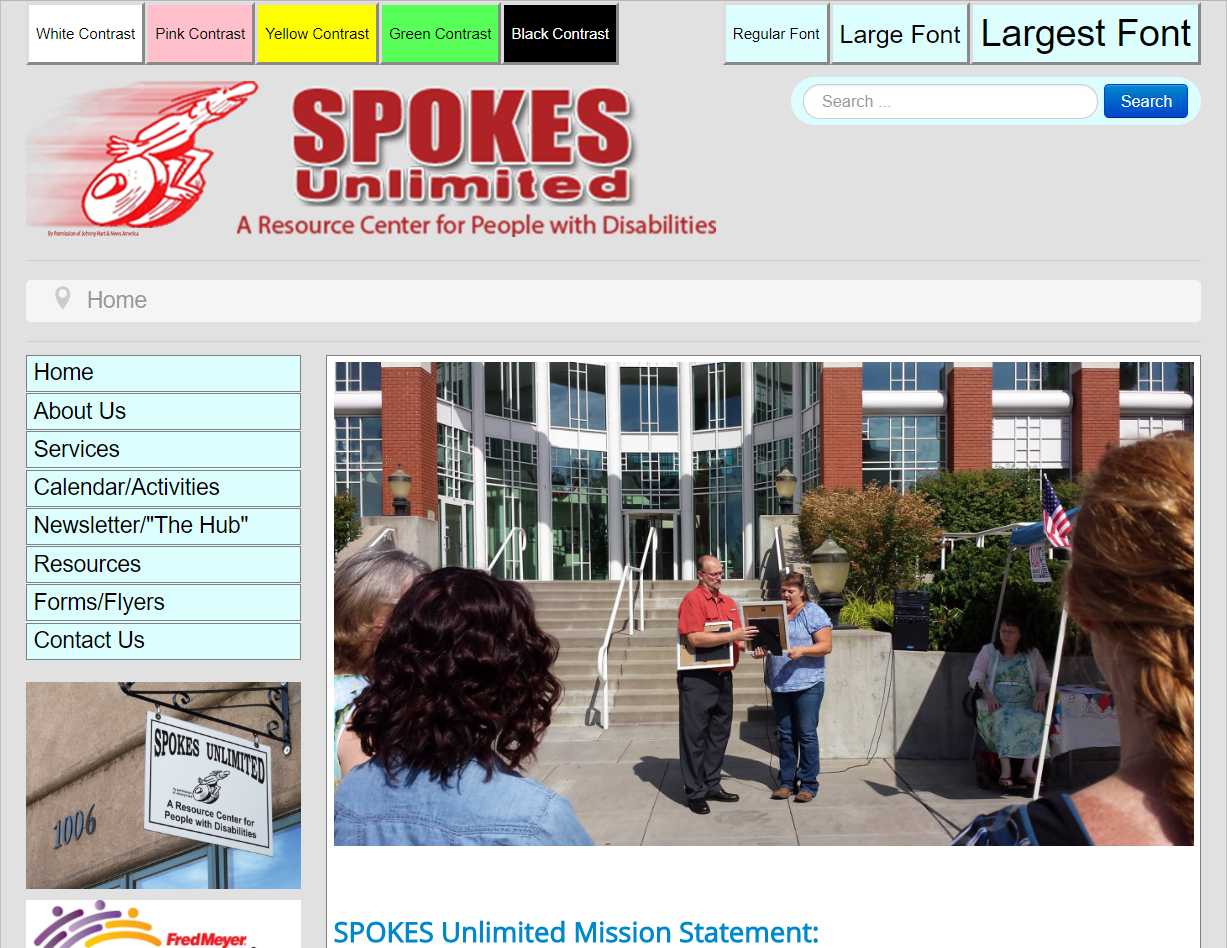 Image of the Spokes Unlimited website
